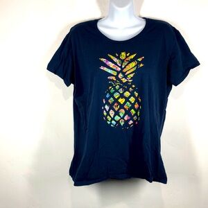 Anvil navy blue pineapple tee size xl
